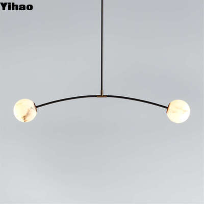 Lampe suspendue moderne en albâtre avec corps en laiton, durée de vie de 50000 heures, pour cuisine et salon
